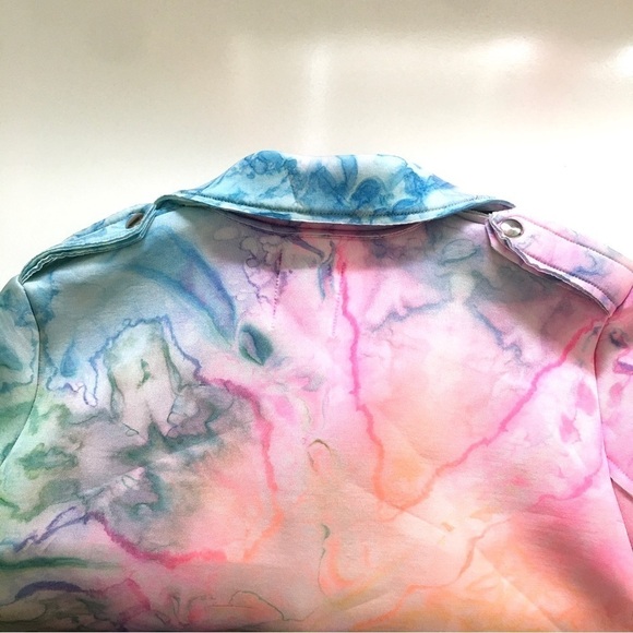 RARE UNIF I Dye Rainbow Neoprene Moto Jacket - Picture 11 of 16